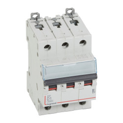 408081 Legrand DX3 - Disjoncteur triphasé 1A 3P D1 6000A/10kA - Courbe D - 400V - À vis - 3 modules