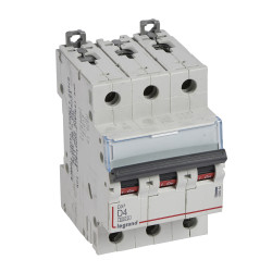 408084 Legrand DX3 - Disjoncteur triphasé 4A 3P D4 6000A/10kA - Courbe D - 400V - À vis - 3 modules