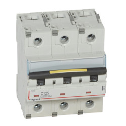 409282 Legrand DX3 - Disjoncteur triphasé 125A 3P C125 10000A/16kA - 400V - Courbe C - À vis - 4,5 modules