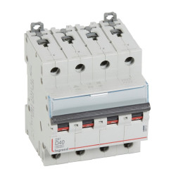 408151 Legrand DX3 - Disjoncteur tétrapolaire 40A 4P D40 6000A/10kA - Courbe D - 400V - À vis - 4 modules