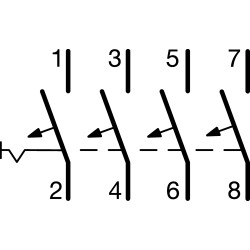 MCN400 - Disjoncteur Hager tétrapolaire 0,5A - 4P - 6/10kA - courbe C - Bornes à vis alignées - 4 modules
