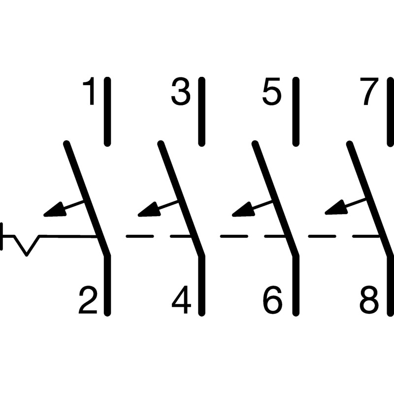 NDN403 - Disjoncteur Hager tétrapolaire 3A - 4P - 10/15kA - courbe D - Bornes à vis alignées - 4 modules