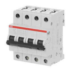 S204 C4 - Disjoncteur tétrapolaire ABB 4A - 4P - Courbe C - 6/10kA - Bornes à vis - 2CDS254001R0044 - 352432
