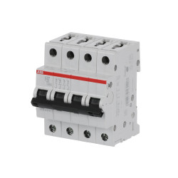 S204 D10 - Disjoncteur tétrapolaire ABB 10A - 4P - Courbe D - 6/10kA - Bornes à vis - 2CDS254001R0101 - 352461