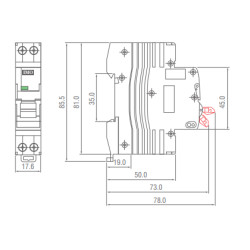 B10D2002A IMO - Disjoncteur bipolaire 2A - 2P - 10kA - courbe D - Bornes vis/vis - 2 modules - Classe 3