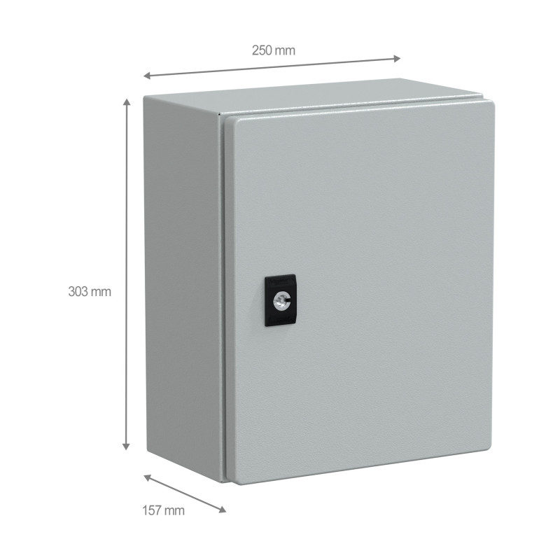 NSYCRN325150 Coffret électrique en métal étanche IP66 - HxLxP 300x250x150mm - Sans plaque de montage - Schneider Spacial CRN