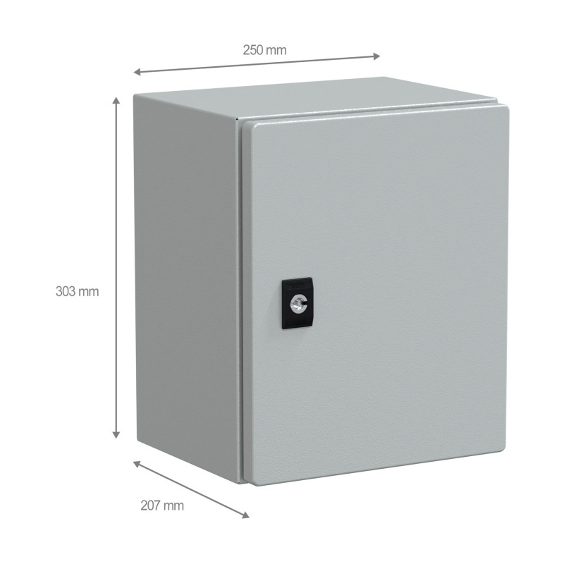 NSYCRN325200 Coffret électrique en métal étanche IP66 - HxLxP 300x250x200mm - Sans plaque de montage - Schneider Spacial CRN