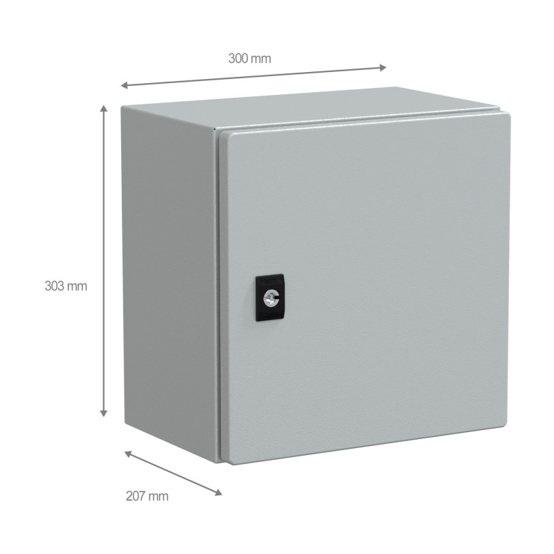 NSYCRN33200 Coffret électrique en métal étanche IP66 - HxLxP 300x300x200mm - Sans plaque de montage - Schneider Spacial CRN