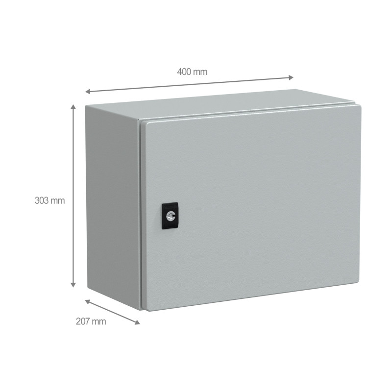 NSYCRN34200 Coffret électrique en métal étanche IP66 - HxLxP 300x400x200mm - Sans plaque de montage - Schneider Spacial CRN