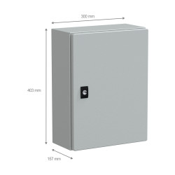 NSYCRN43150 Coffret électrique en métal étanche IP66 - HxLxP 400x300x150mm - Sans plaque de montage - Schneider Spacial CRN