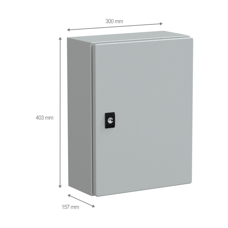 NSYCRN43150 Coffret électrique en métal étanche IP66 - HxLxP 400x300x150mm - Sans plaque de montage - Schneider Spacial CRN