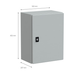 NSYCRN43200 Coffret électrique en métal étanche IP66 - HxLxP 400x300x200mm - Sans plaque de montage - Schneider Spacial CRN