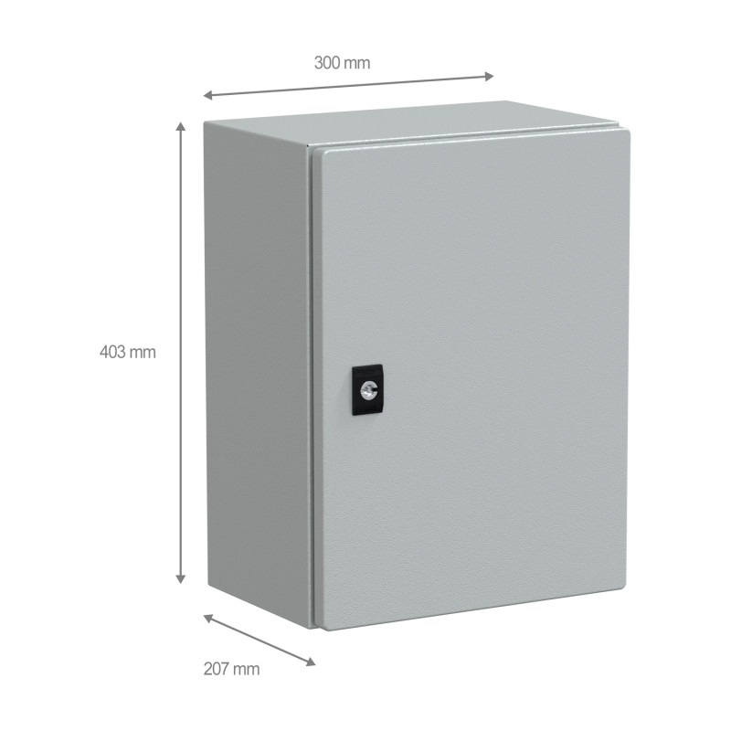 NSYCRN43200 Coffret électrique en métal étanche IP66 - HxLxP 400x300x200mm - Sans plaque de montage - Schneider Spacial CRN