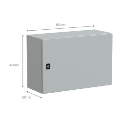 NSYCRN46250 Coffret électrique en métal étanche IP66 - HxLxP 400x600x250mm - Sans plaque de montage - Schneider Spacial CRN