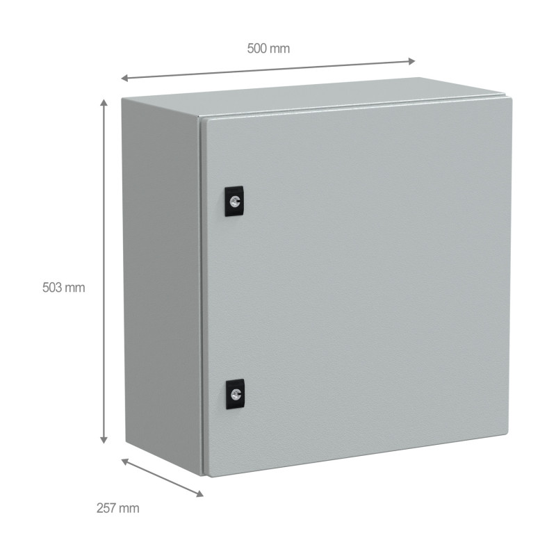 NSYCRN55250 Coffret électrique en métal étanche IP66 - HxLxP 500x500x250mm - Sans plaque de montage - Schneider Spacial CRN