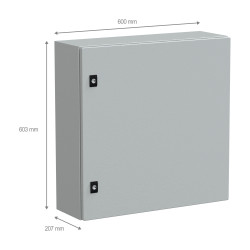 NSYCRN66200 Coffret électrique en métal étanche IP66 - HxLxP 600x600x200mm - Sans plaque de montage - Schneider Spacial CRN