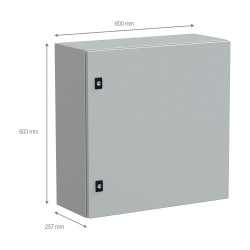 NSYCRN66250 Coffret électrique en métal étanche IP66 - HxLxP 600x600x250mm - Sans plaque de montage - Schneider Spacial CRN