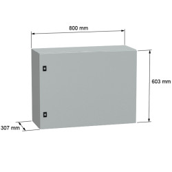 NSYCRN68300 Coffret électrique en métal étanche IP66 - HxLxP 600x800x300mm - Sans plaque de montage - Schneider Spacial CRN