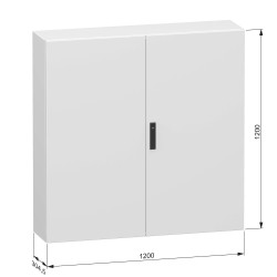 NSYCRN1212300D Armoire électrique Schneider métal étanche IP55 - HxLxP 1200x1200x300mm - Sans plaque - Dble Porte - Spacial CRN