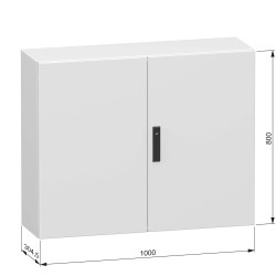 NSYCRN810300D Armoire électrique Schneider métal étanche IP55 - HxLxP 800x1000x300mm - Sans plaque - Double Porte - Spacial CRN
