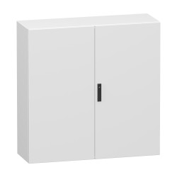 NSYCRN1212400D Armoire électrique Schneider métal étanche IP55 - HxLxP 1200x1200x400mm - Sans plaque - Dble Porte - Spacial CRN