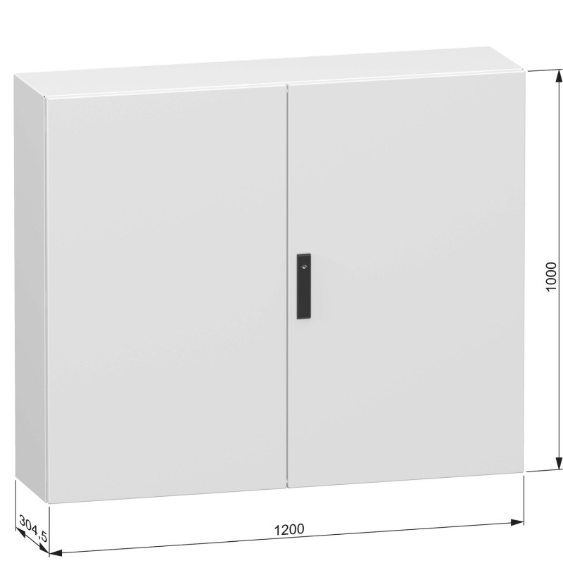 NSYCRN1012300D Armoire électrique Schneider métal étanche IP55 - HxLxP 1000x1200x300mm - Sans plaque - Dble Porte - Spacial CRN