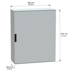 NSYPLM108G Schneider - Armoire Thalassa PLM 1056x852x350 - étanche IP66 - IK10 - Polyester - RAL 7035 - PanelSet PLM