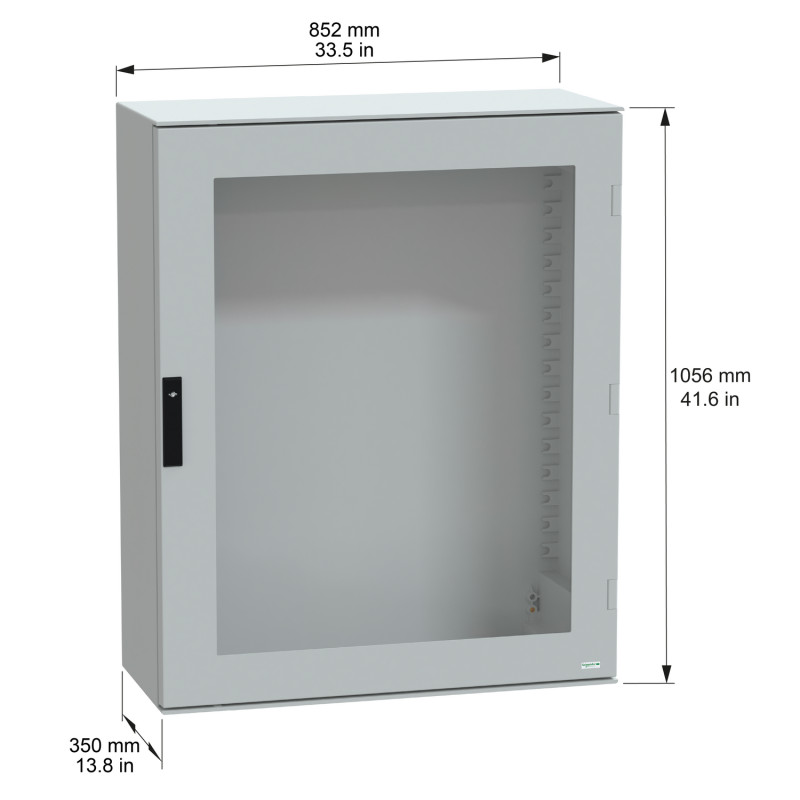 NSYPLM108TG Schneider - Coffret Thalassa 1056x852x350 avec porte transparente - étanche IP66 - IK08 - RAL 7035 - PanelSet PLM