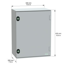 NSYPLM43G Schneider - Coffret Thalassa PLM 430x330x200 - étanche IP66 - IK10 - Coffret polyester - RAL 7035 - PanelSet PLM