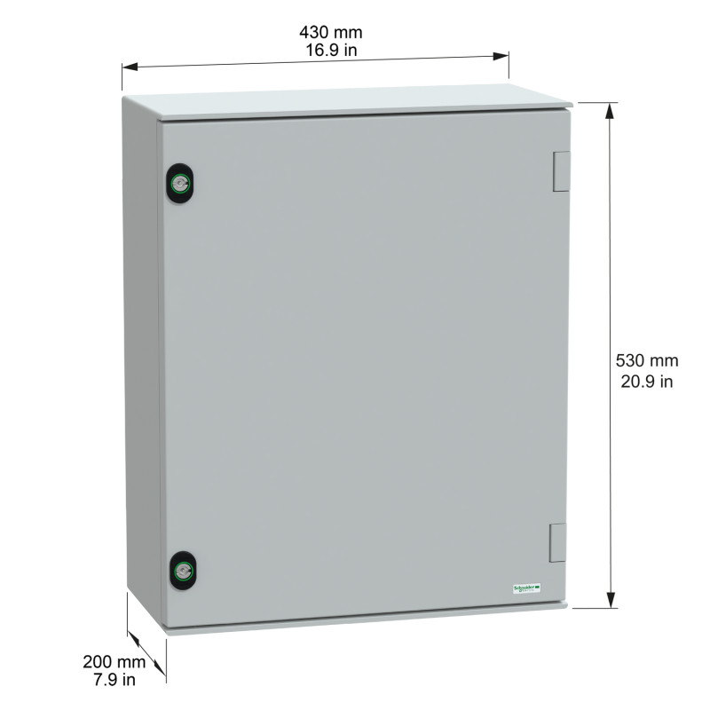 NSYPLM54G Schneider - Coffret Thalassa PLM 530x430x350 - étanche IP66 - IK10 - Coffret polyester - RAL 7035 - PanelSet PLM