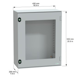 NSYPLM54TG Schneider - Coffret Thalassa 530x430x200 avec porte transparente - étanche IP66 - IK08 - RAL 7035 - PanelSet PLM