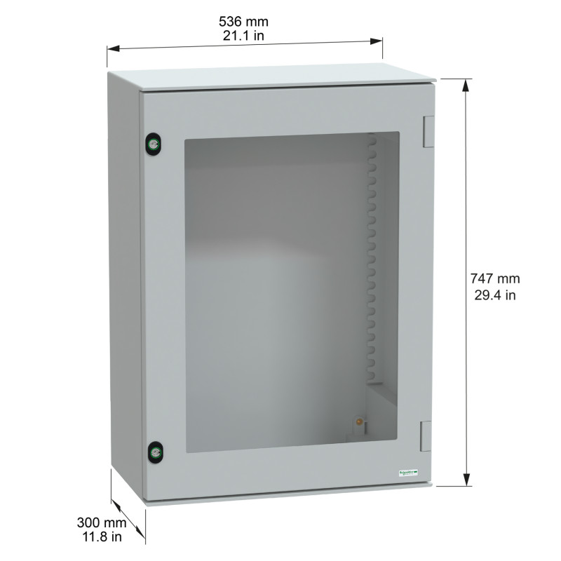 NSYPLM75TG Schneider - Coffret Thalassa 747x536x300 avec porte transparente - étanche IP66 - IK08 - RAL 7035 - PanelSet PLM