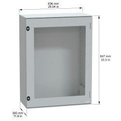 NSYPLM86TG Schneider - Coffret Thalassa 847x636x300 avec porte transparente - étanche IP66 - IK08 - RAL 7035 - PanelSet PLM
