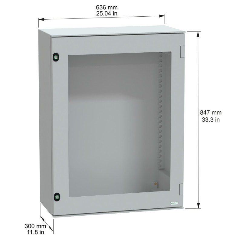 NSYPLM86TG Schneider - Coffret Thalassa 847x636x300 avec porte transparente - étanche IP66 - IK08 - RAL 7035 - PanelSet PLM