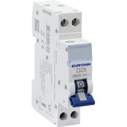 20226 Disjoncteur EurOhm unipolaire + neutre 25A - 1P+N - courbe D - 4,5kA - connexion Vis/vis - Certifié NF
