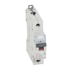 407671 Legrand DX3 - Disjoncteur unipolaire 20A 1P C20 6000A/10kA - 230V - Bornes à vis - 1 module