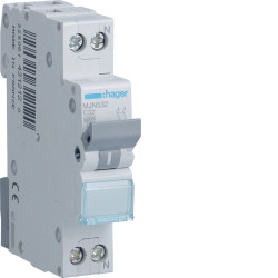 MJN532 - Disjoncteur Hager phase neutre 32A - 1P+N - 4,5kA - courbe C - Bornes à vis - 1 module