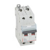 407515 Legrand DX3 - Disjoncteur bipolaire 63A 2P B63 6000A/10kA - Courbe B - 230V - À vis - 2 modules
