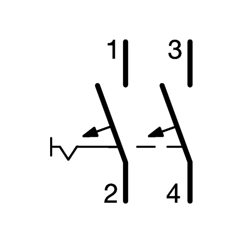 MCN220 - Disjoncteur Hager bipolaire 20A - 2P - 6/10kA - courbe C - Bornes à vis alignées - 2 modules