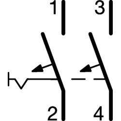 NDN204 - Disjoncteur Hager bipolaire 4A - 2P - 10/15kA - courbe D - Bornes à vis alignées - 2 modules