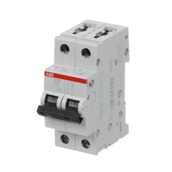 S202 D6 - Disjoncteur bipolaire ABB 6A - 2P - Courbe D - 6/10kA - Bornes à vis - 2CDS252001R0061 - 352258